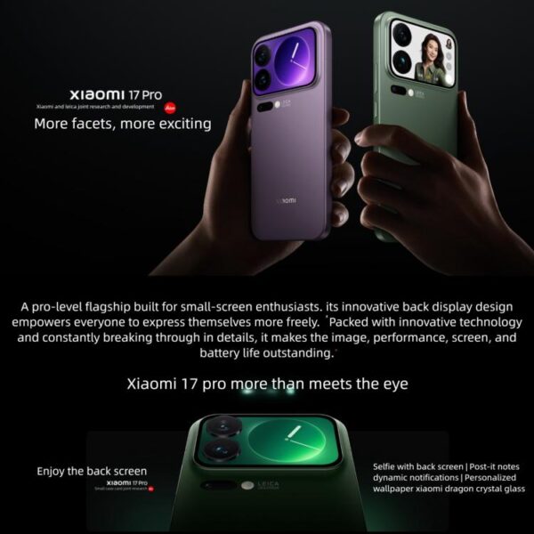 MPH4272_B1.jpg Xiaomi 17 Pro, 16GB+1TB, 3D Ultrasonic Fingerprint, 6.3 inch Xiaomi HyperOS 3 Snapdragon 8 Elite Gen 5 Octa Core, NFC, Network: 5G, 16GB+1TB